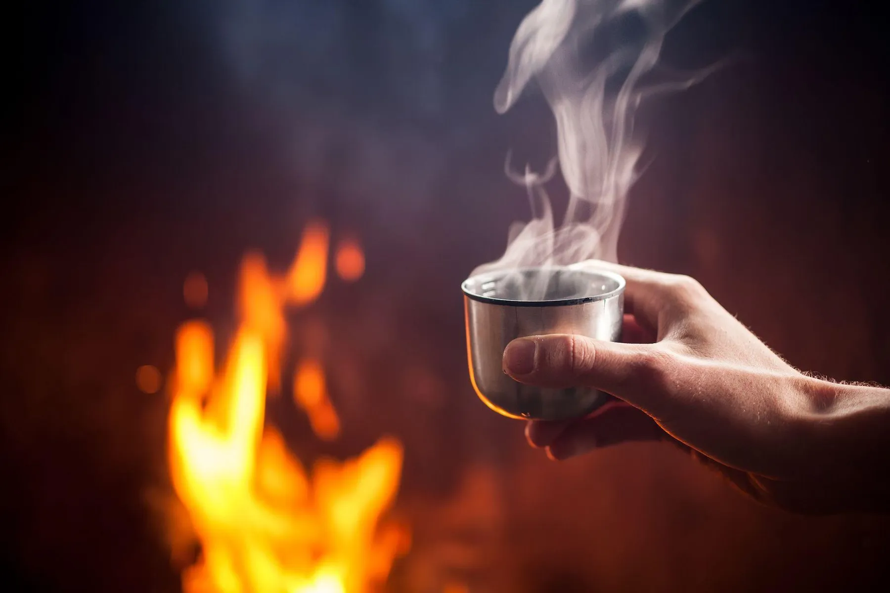 Nothing beats a fire and warm drink when enjoying wintertime