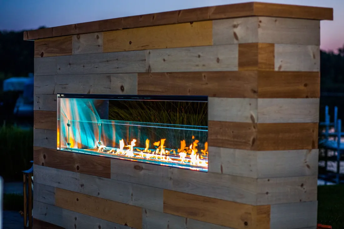Ignite Your Outdoor Space with the Sleek Kalea Bay Outdoor Fireplace